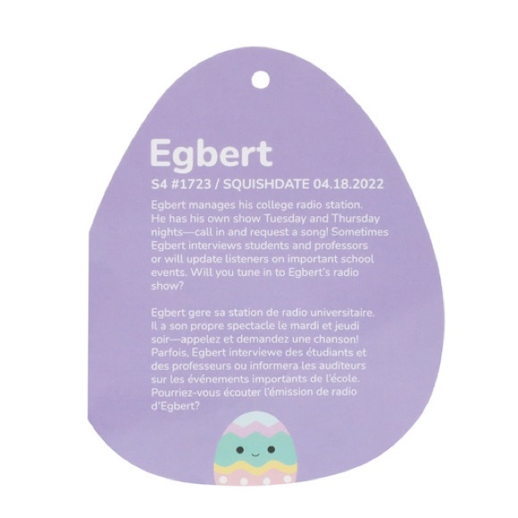 BELOW RETAIL- NWT 🥚 Squishmallow- Egbert the Egg Easter 2023 4.5 Inch - Picture 3 of 3